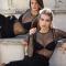 Women Sexy Lingerie Long Sleeve Mesh Transparent See Through Teddy Lace Fishnet Bodysuit 